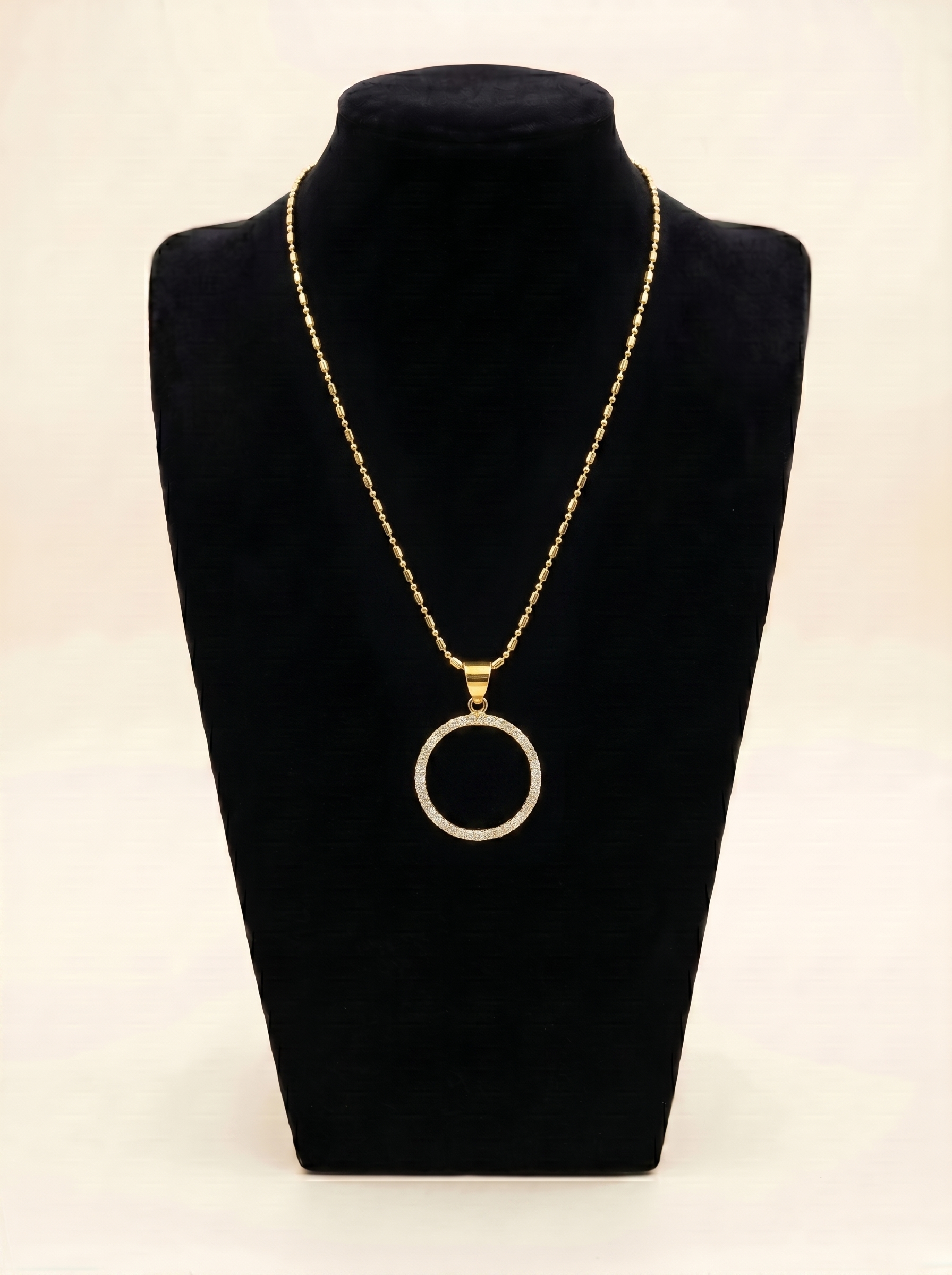 Pavé Eternity Circle Pendant Necklace